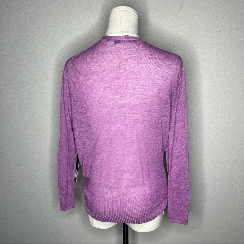 NEW Nic + Zoe Purple All Year 4 Way Lightweight Linen Blend Cardigan Topper - Picture 6 of 13